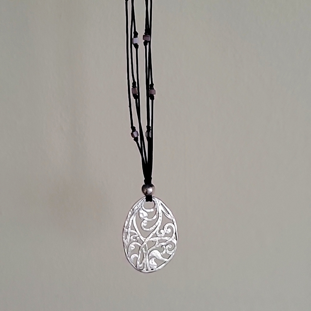 Silpada Necklace. 22 inch with Silver Filligree Pendant